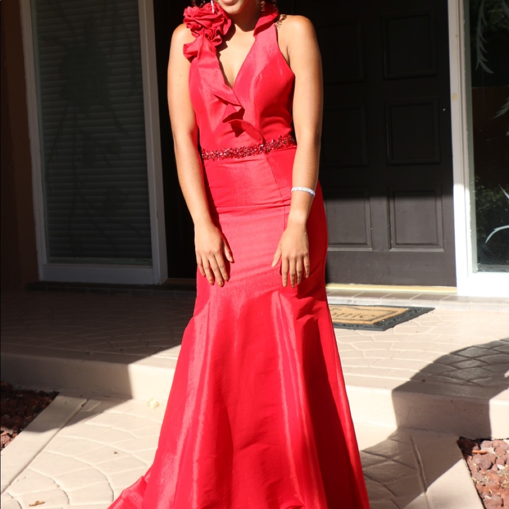 Mac Duggal Red Prom Dress